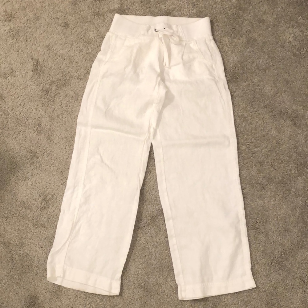 Athleta wide leg linen pants size 2P